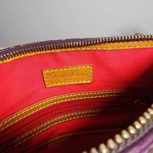 Dooney & Bourke Purple and Brown Logo Crossbody Bag - Picture 8 of 8